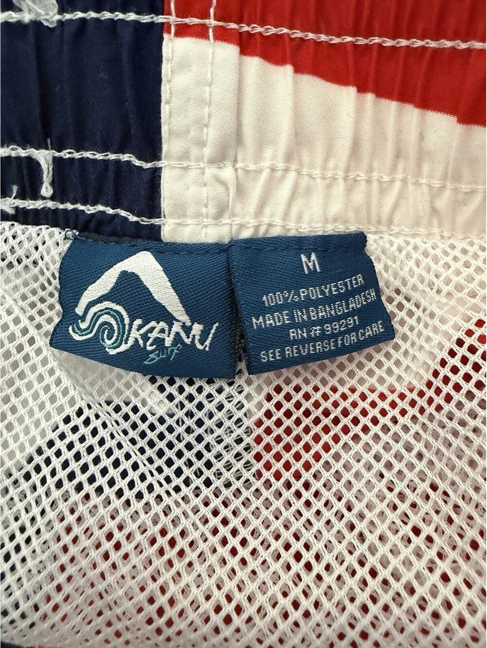 Kanu Surf Men's Flag Stars and Stripes  Swim Trunks Size Medium